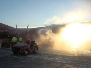 Bij -40 C condenseert de waterdamp tot mist